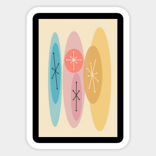 Mid Century Electrons Sticker